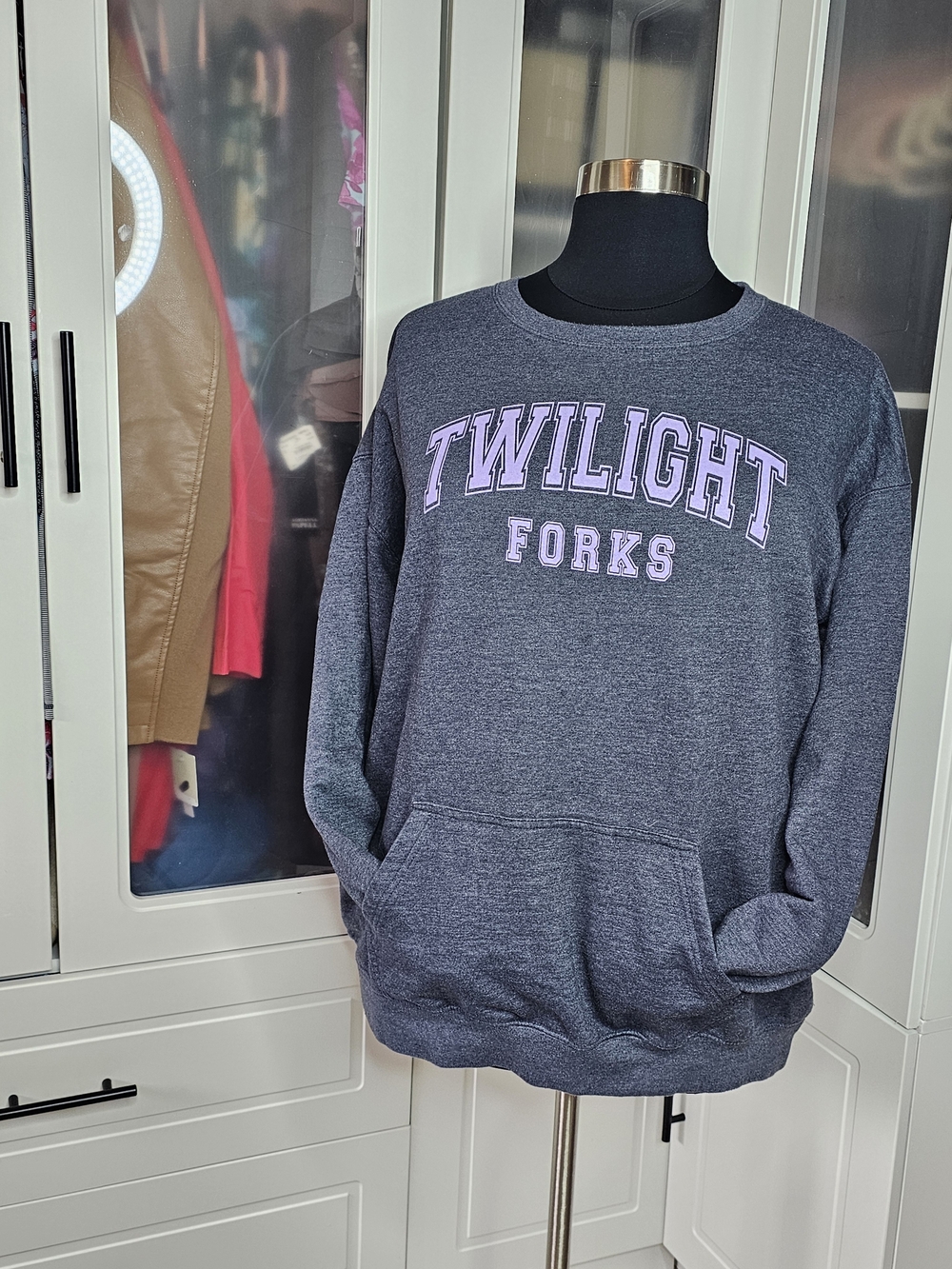Twilight Forks Heather Charcoal Pullover Sweatshirt Size 3X